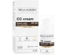 Bella Aurora CC kremas nuo dėmių Spf50 šviesus tonas 30ml