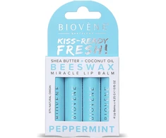 Biovene Kiss-Ready Fresh! Beeswax Peppermint Lūpų balzamas Set, 17 g