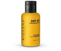 „Biovene“ hialurono rūgšties serumas nuo senėjimo su saulės spinduliais SPF50, 30 ml