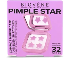 Biovene Pimple Star Patches &amp; Mirror Case 32 vnt. Rožinis pleistrų rinkinys