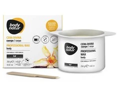 Profesionalus depiliacinis vaškas kūnui su vanile Body Natur, 250 g