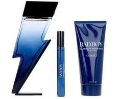 Carolina Herrera Bad Boy Cobalt Eau De Perfume Purškiklis, 100 ml rinkinys 3 vnt.