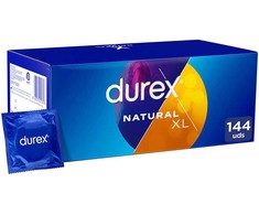 Durex Natural XL 56mm Extra Large 144-Pack - Comfort Fit Condoms