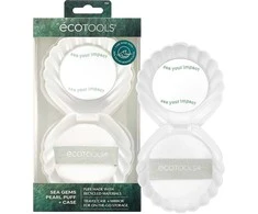 Ecotools Sea Gems Pearl Puff Borla De Maquillaje Con Funda y Espejo 2 U