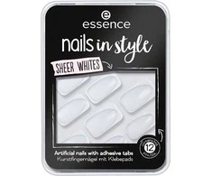Essence Cosmetics "Nails In Style" dirbtiniai nagai 11-Sheer Whites 12 vnt