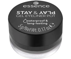 Essence STAY &amp; PLAY Gel Akių apvadas Jar #01-Juodas 5g