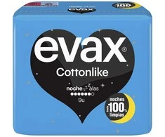 "Evax Cottonlike Night With Wings" higieniniai įklotai 9 vnt