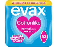 Evax Cottonlike Compresas Normal Alas 32 U