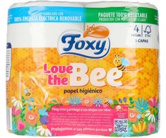 "Foxy Love The Bee" tualetinis popierius 3 Ply 4 ritinėliai