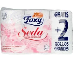 "Foxy Silk" šilkinis tualetinis popierius 3 sluoksniai 4 + 2 ritinėliai
