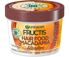 "Garnier Fructis Hair Food Macadamia Smoothing Mask" glotninanti plaukų kaukė 390ml