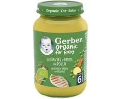 Gerber Ekologiška tyrė žirnių, bulvių su vištiena 190g 1 vnt