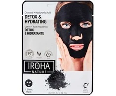 Detoksikuojanti veido kaukė IROHA BlackTissue Detox Facial Mask Charcoal, su anglimi, popierinė 23 ml