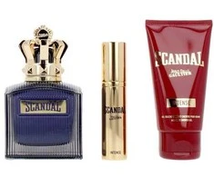 Jean Paul Gaultier Scandal Pour Homme Intense rinkinys vyrams (EDP, 100 ml + dušo želė, 75 ml + EDP, 10 ml)
