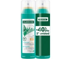Klorane Purifying Sausas šampūnas Nettle Dark Hair sausas šampūnas, 2 x 150 ml