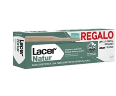 Dantų šepetėlis LACER NATUR TOOTHPASTE + TOOTHBRUSH 2 PACK
