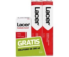 Lacer DUPLO Antiplaque-Anticaries Dantų pasta 125ml + burnos skalavimo skystis 200ml