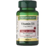 Natures Bounty VITAMIN D3 1000 IU 100 tablets