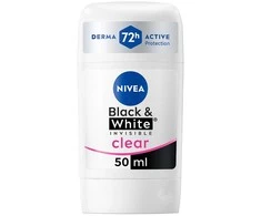 Nivea Juodas y Baltas Invisible Desodorante Stick, 50 ml
