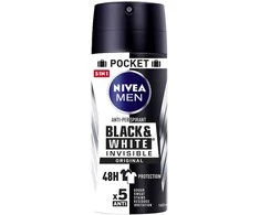 Nivea Men Juodas &amp; Baltas Invisible Original Dezodorantas Purškiklis, 100 ml