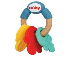 Nuby MORDEDOR madera y silicona llaves 3m+ 1 u