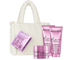 NUXE_SET Hair Prodigieux szampon wygładzający 200ml +odżywka wygładzająca ułatwiająca rozczesywanie 200ml + 3-minutowa maska do włosów 200ml + kosmetyczka