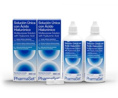PHARMASET unique solution with hyaluronic acid for soft contact lenses 2 x 360 ml