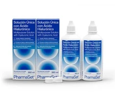 PHARMASET unique solution with hyaluronic acid for soft contact lenses 2 x 360 ml