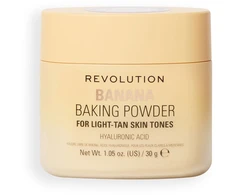 „Makeup Revolution Bake &amp; Blot“ matinė biri fiksacinė pudra „Bananas“, 30 g