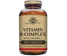 Solgar B-grupės vitaminų kompleksas su vitaminu C 100 tbl.