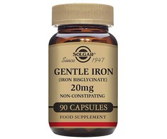"Solgar Gentle Iron" (geležies bisglicinatas) 20 mg augalinės kapsulės - pakuotė po 90 vnt