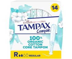 TAMPAX 100% ORGANIC COTTON regular cap 14 units