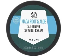 „The Body Shop“ minkštinamasis skutimosi kremas su maca šaknimis ir alaviju