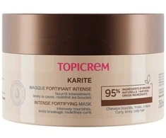 Topicrem Karité Intense Fortifying Mask stiprinamoji plaukų kaukė garbanotiems plaukams, 250 ml