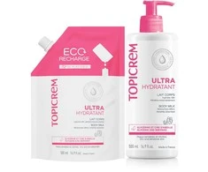 Set Topicrem: Ultra Hydratant Body Milk Papildomas, 500 ml + Ultra Hydratant Body Milk Refill, 500 ml