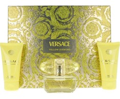 Versace Geltona Diamond rinkinys moterims (EDT, 50 ml + kūno losjonas, 50 ml + dušo želė, 50 ml)