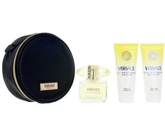 Versace Geltona Diamond rinkinys moterims (EDT, 90 ml + dušo želė, 100 ml + kūno losjonas, 100 ml + kosmetinė)