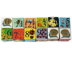 Individuali įmonė Ilgis : 17,2cm Medinės kaladėlės "Skaičiai"