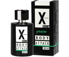 X Phero Body Attack Žalias kvepalai su feromonais vyrams 50ml