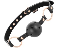Begme Black Edition BEGME Juodas Edition Vegan Leather Breathable Ball Gag Adjustable