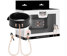 Begme Black Edition BEGME Juodas Edition Adjustable Collar with Neoprene &amp; Nipple Clips