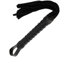 Darkness Sensations Darkness Bondage Whip Juodas - Leather Grip Handle, Precision Control