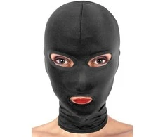 Fetish Tentation Mask pikantiškiems žaidimams Open Mouth and Eyes Hood
