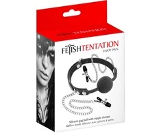 Fetish Tentation Silikoninis rutulys su spenelių spaustukais