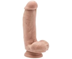 Get Real 6 colių dildo su Balls Light odos atspalviu