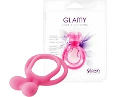 Glamy Dvigubas rožinis žiedas