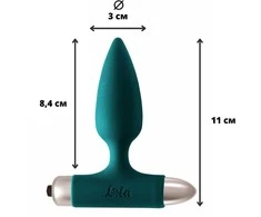 Lola Games Kištukas su kamuoliuku viduje. Silikoninis kištukas su vibracija - Vibrating Plug Glory Dark Žalias.