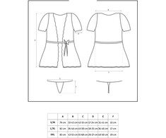 Obsessive - Miamor Robe &amp; Thong Juodas S/M