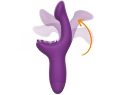 Rožinė Rewolution Rewokiss Dual Motor Vibrator - Flexible Silicone, 18.5 cm, Rožinė