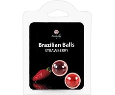 Secret Play Brazilian Massage Oil Balls Strawberry Aroma 2 pcs